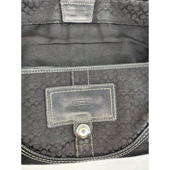 DAMAGED - COACH Soho Black Shoulder Bag Leather Canvas Archive Purse Y2K 3628 - Picture 8 of 12